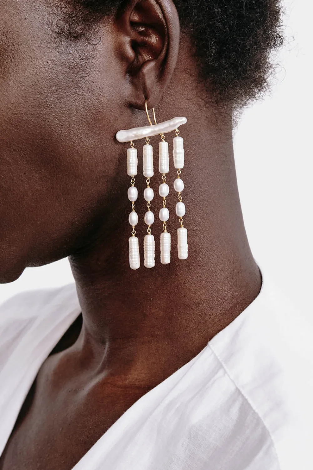 Chan Luu Amaya Drop Earrings Pearl