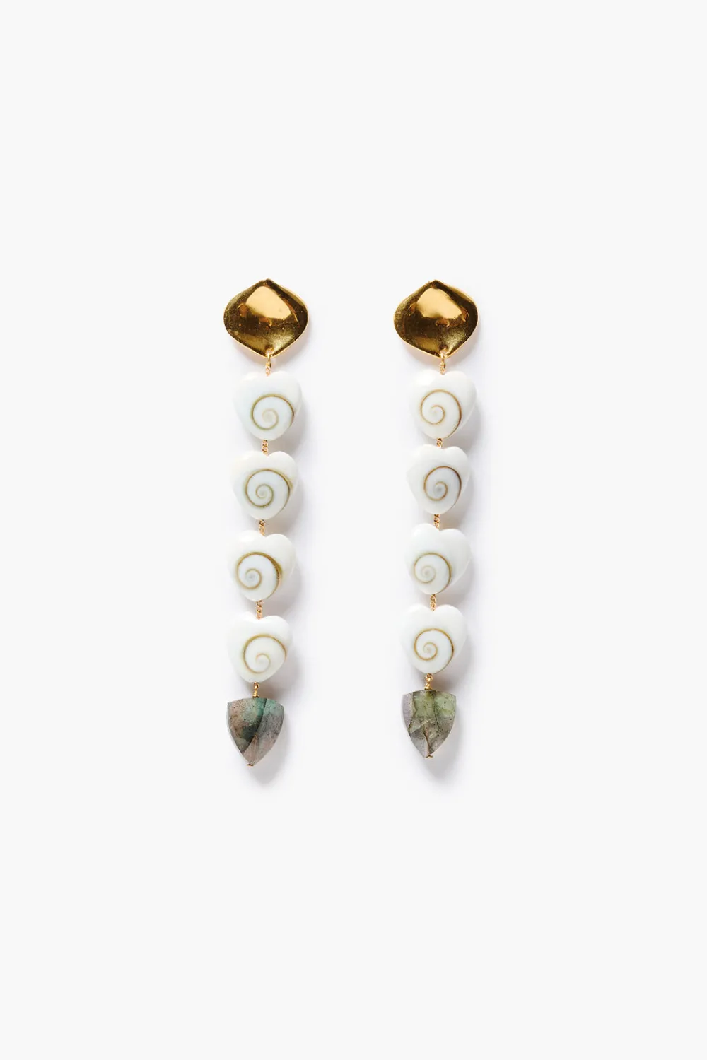 Chan Luu Amour Spiral Tiered Earrings Labradorite