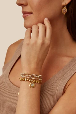 Chan Luu Antica Triple Naked Wrap Bracelet Champagne Pearl
