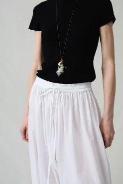 Chan Luu Baoon Pant White Pintripe