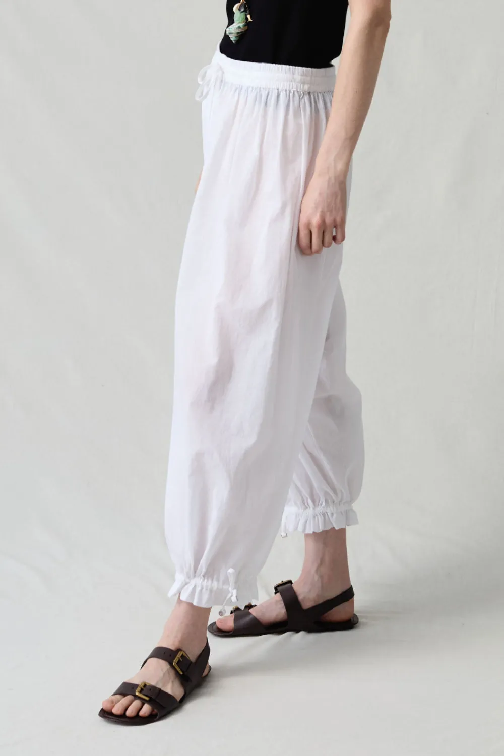 Chan Luu Baoon Pant White Pintripe