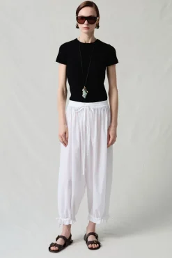 Chan Luu Baoon Pant White Pintripe