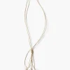Chan Luu Baroque Pearl Tassel Necklace Beige
