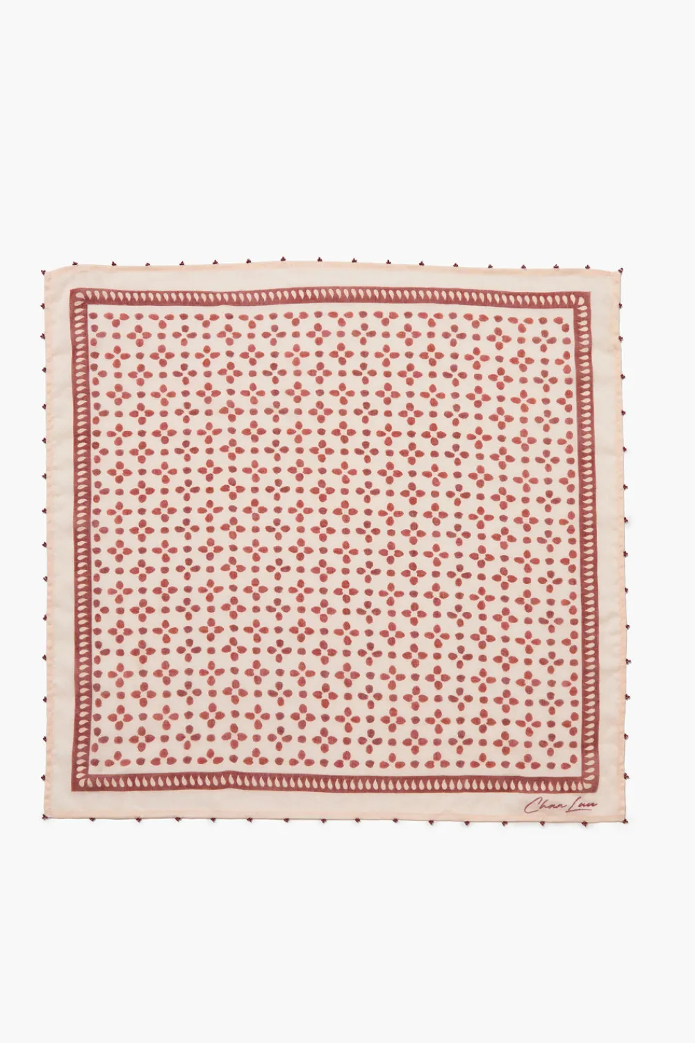 Chan Luu Beaded Floral Bandana Pink Sand