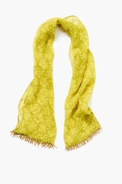 Chan Luu Beaded Silk Scarf Yellow