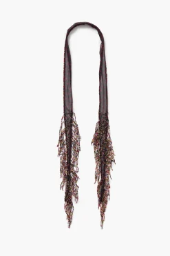 Chan Luu Beaded Skinny Scarf Sapphire