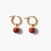 Chan Luu Bell Hoop Earrings Red Jasper