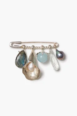 Chan Luu Calla Lily Brooch Aquamarine