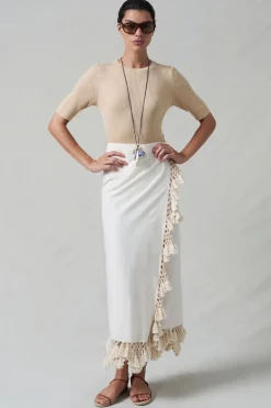 Chan Luu Capri Crocheted Wrap kirt Natura