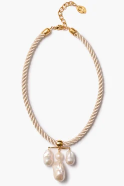 Chan Luu Caroline Twist Cord Necklace White Pearl