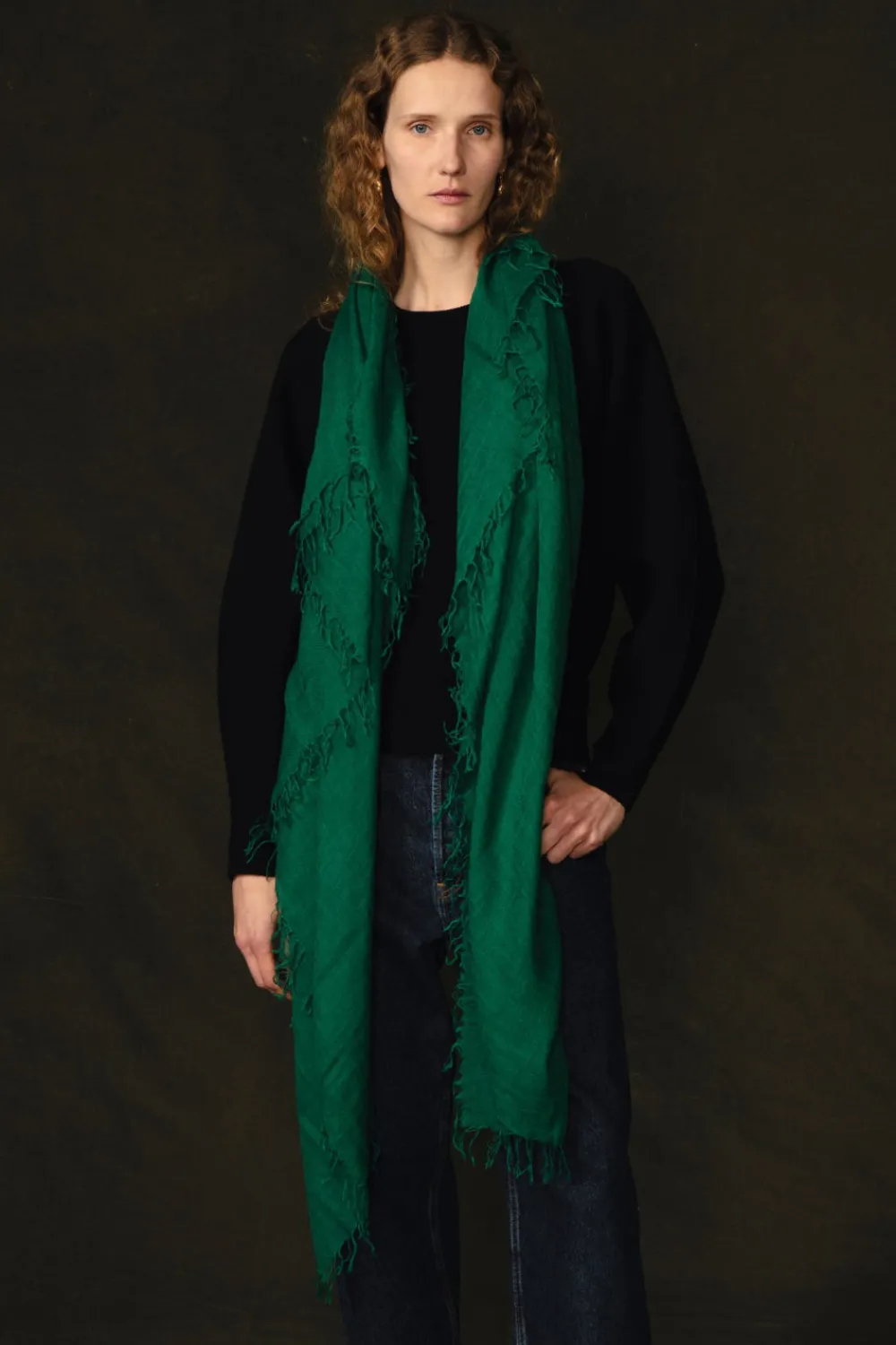 Chan Luu Cashmere and Silk Scarf Emerald