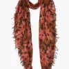 Chan Luu Cashmere and Silk Scarf Fired Brick Meadow Floral