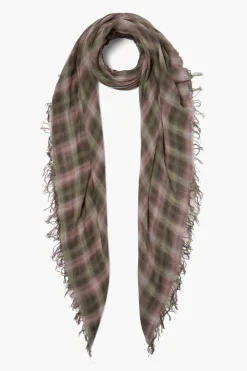 Chan Luu Cashmere and Silk Scarf Forest Plaid