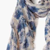Chan Luu Cashmere and Silk Scarf Indigo Blue French Floral