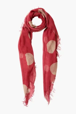 Chan Luu Cashmere and Silk Scarf Red Polka Dot