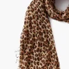 Chan Luu Cashmere and Silk Scarf Roasted Pecan Leopard