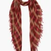 Chan Luu Cashmere and Silk Scarf Savvy Red Sapphire Plaid