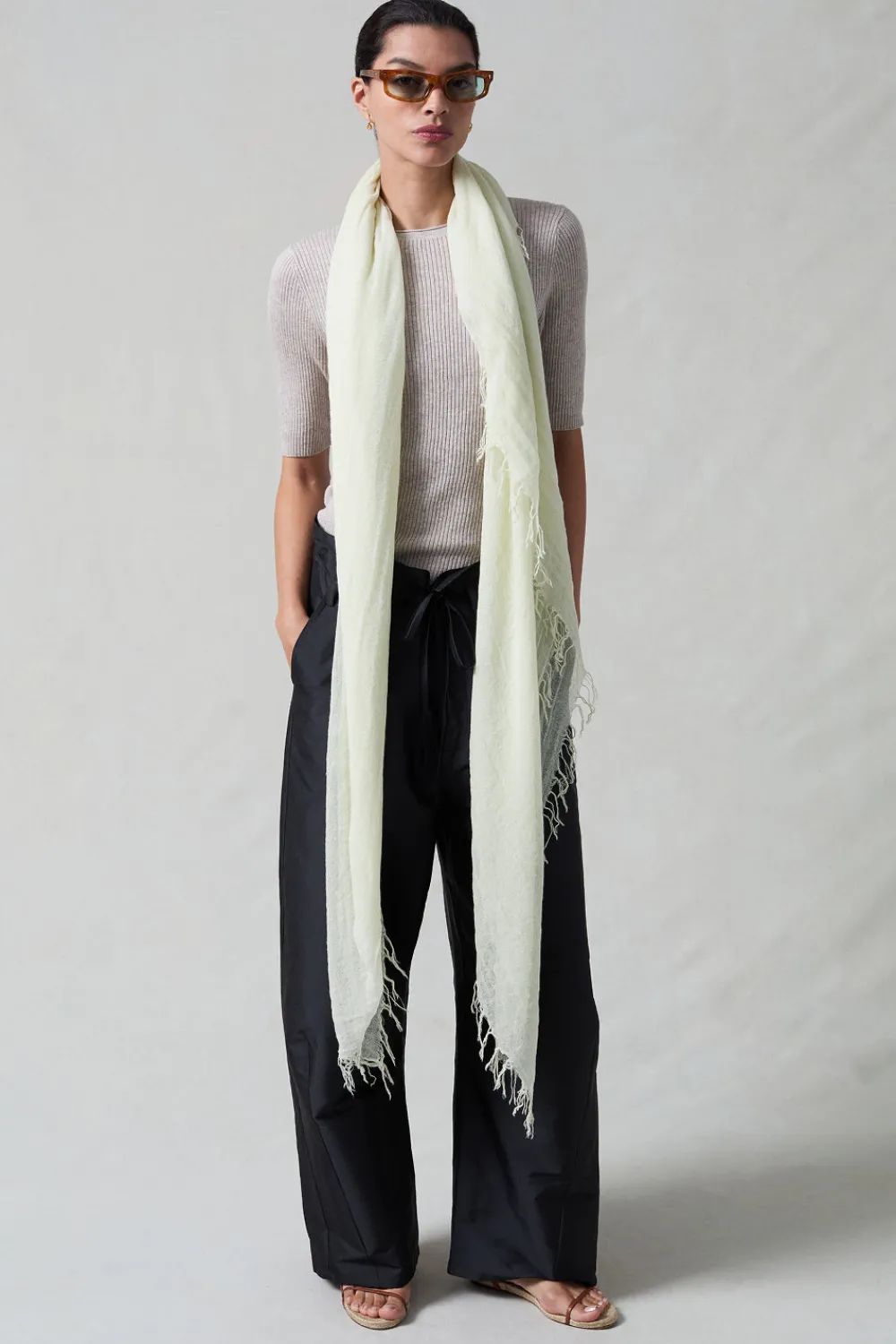 Chan Luu Cashmere and Silk Scarf Translucent Green