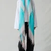 Chan Luu Cashmere and Silk Scarf Turquoise Burnout