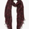 Chan Luu Cashmere and Silk Scarf Wine Kantha Floral