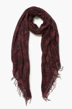 Chan Luu Cashmere and Silk Scarf Wine Kantha Floral