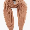 Chan Luu 100% Cashmere Scarf Egret Windowpane