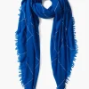 Chan Luu 100% Cashmere Scarf Estate Blue Windowpane