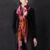 Chan Luu 100% Cashmere Scarf Gold Floral