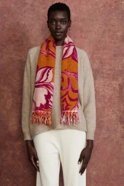 Chan Luu 100% Cashmere Scarf Gold Floral