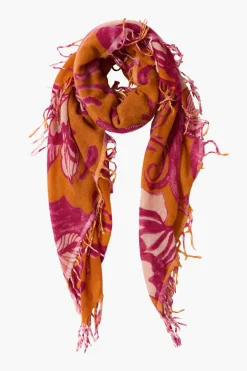 Chan Luu 100% Cashmere Scarf Gold Floral