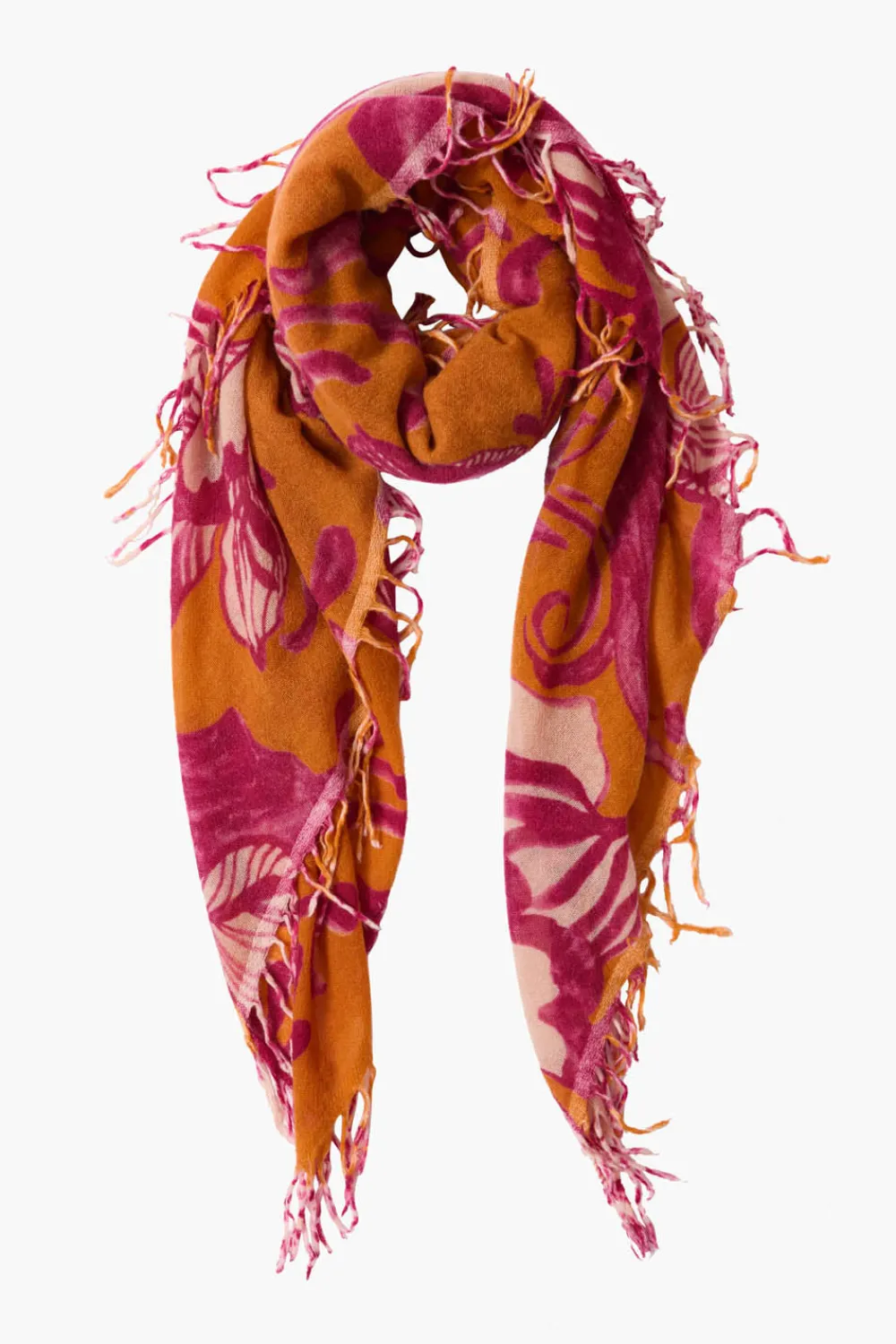 Chan Luu 100% Cashmere Scarf Gold Floral