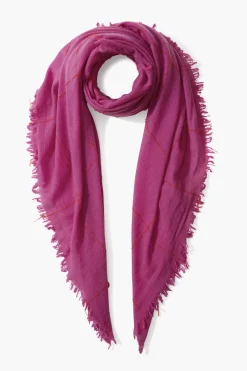 Chan Luu 100% Cashmere Scarf Hyacinth Windowpane