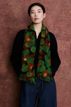 Chan Luu 100% Cashmere Scarf Primrose Green Floral
