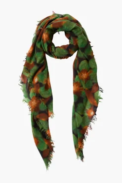 Chan Luu 100% Cashmere Scarf Primrose Green Floral
