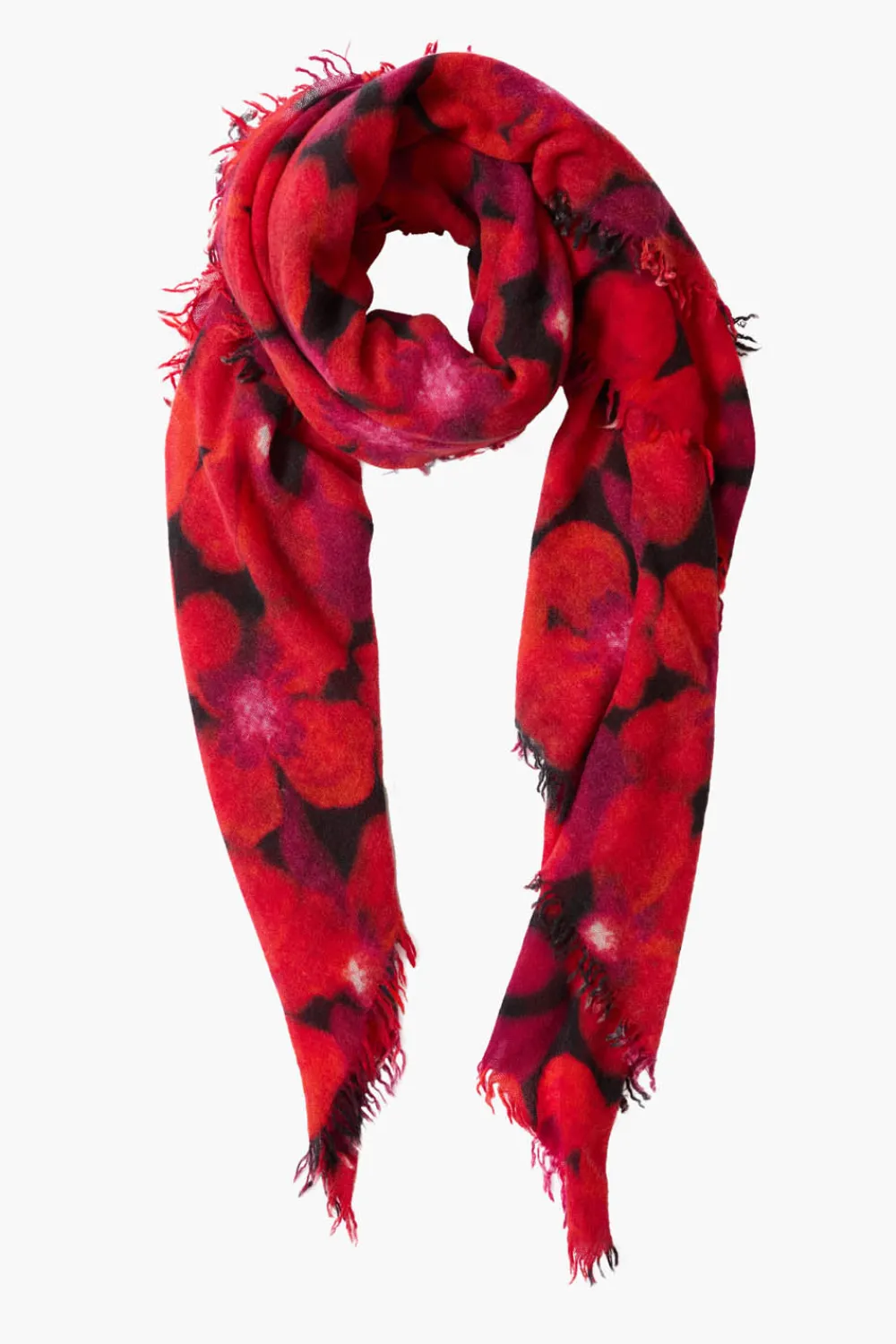 Chan Luu 100% Cashmere Scarf Primrose Red Floral