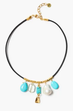 Chan Luu Charm Cord Necklace Turquoise