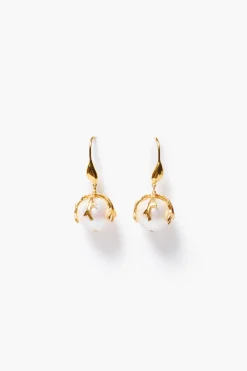 Chan Luu Coral Crown Earrings White Pearl