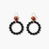 Chan Luu Coral Crown Hoop Earrings Onyx