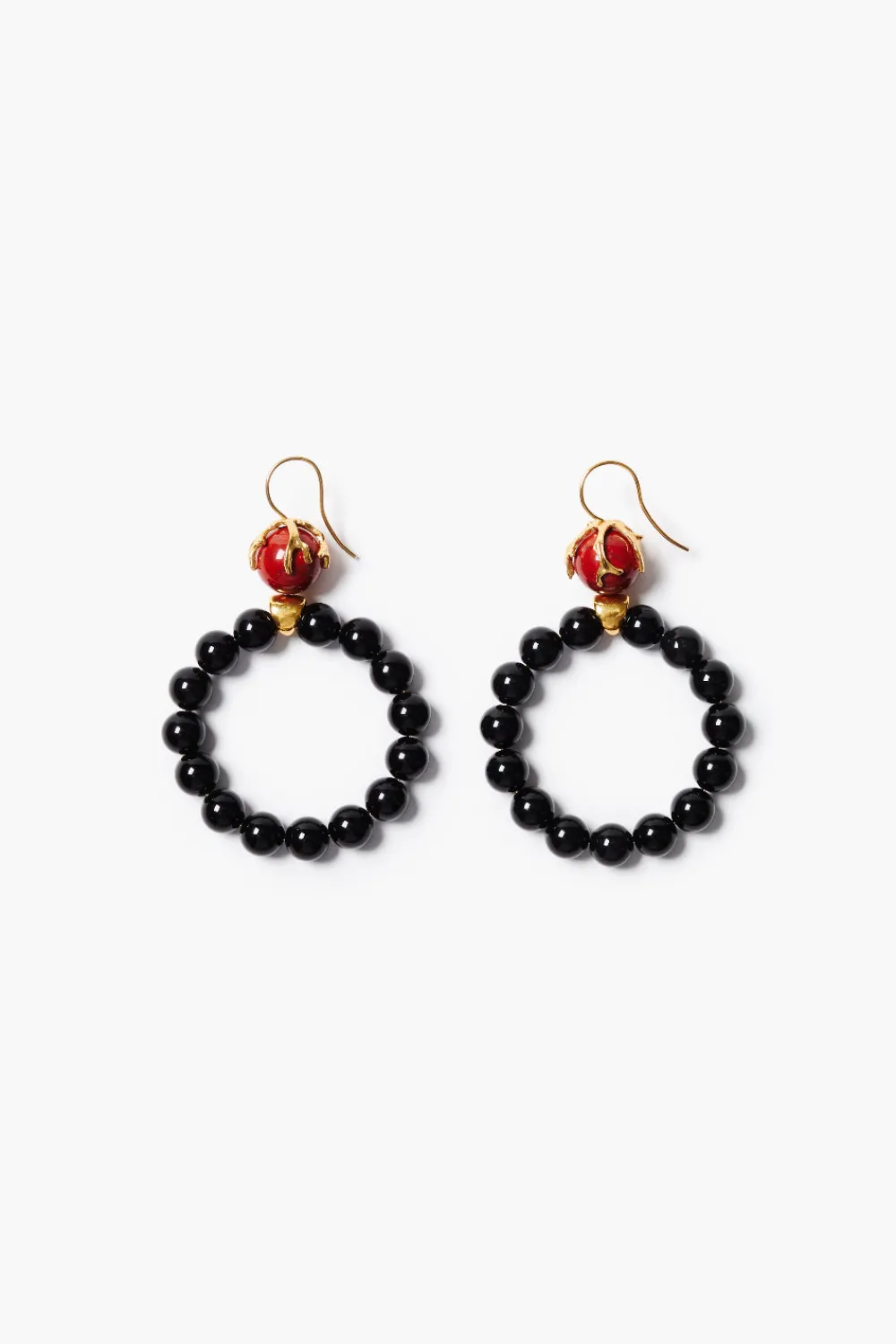 Chan Luu Coral Crown Hoop Earrings Onyx