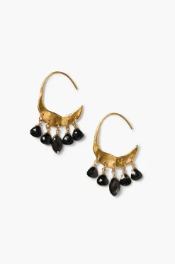 Chan Luu Crescent Earrings Mini Black Spinel