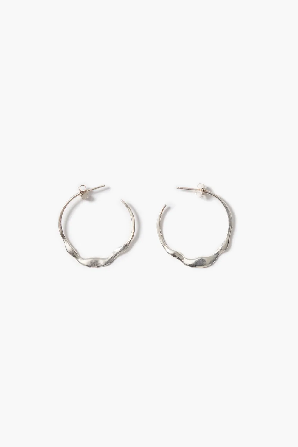 Chan Luu Crescent Hoop Earrings Silver