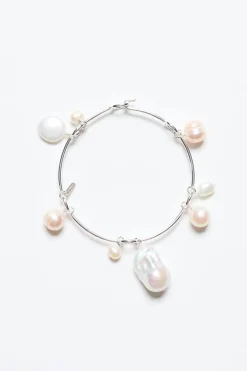 Chan Luu Crown Pearl Bangle Silver