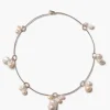 Chan Luu Crown Pearl Collar Necklace Silver