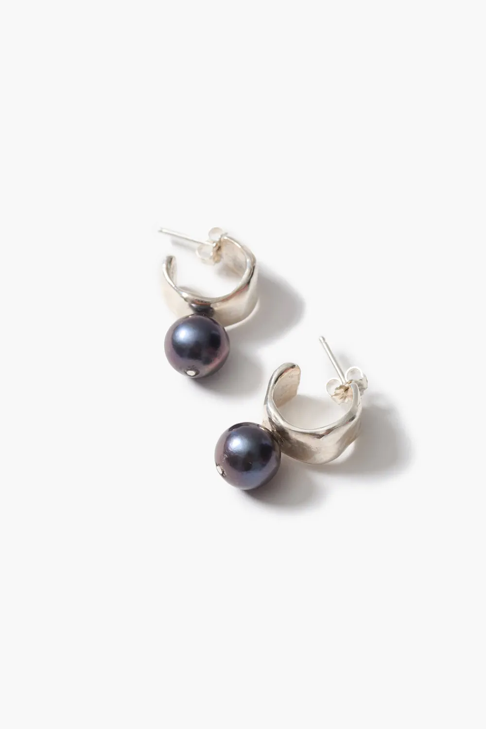Chan Luu Cuff Hoop Earrings Peacock Pearl
