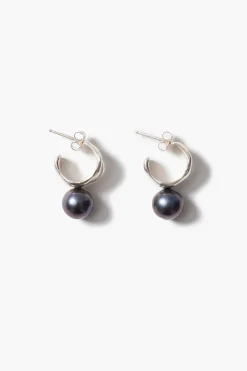 Chan Luu Cuff Hoop Earrings Peacock Pearl