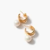 Chan Luu Cuff Hoop Earrings White Pearl