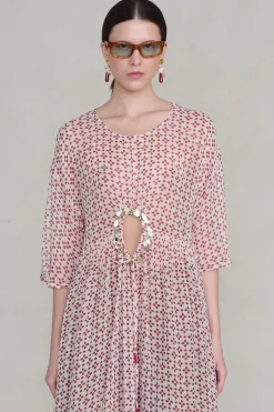 Chan Luu Cutout equin Chiffon Tunic Pink and