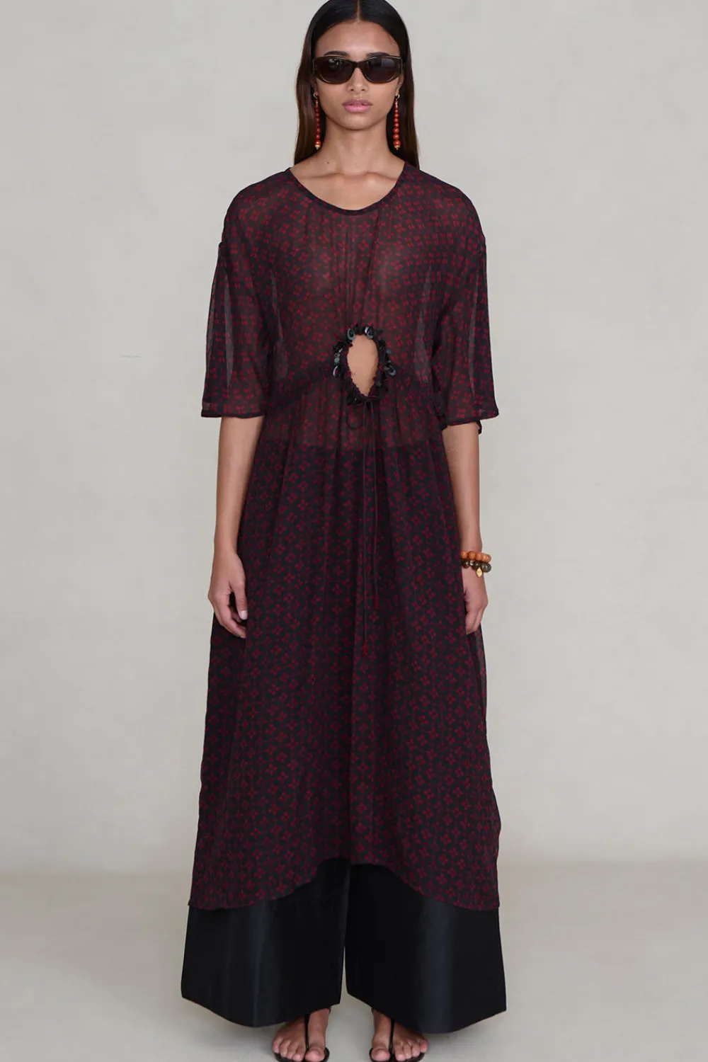 Chan Luu Cutout equin Chiffon Tunic apphire