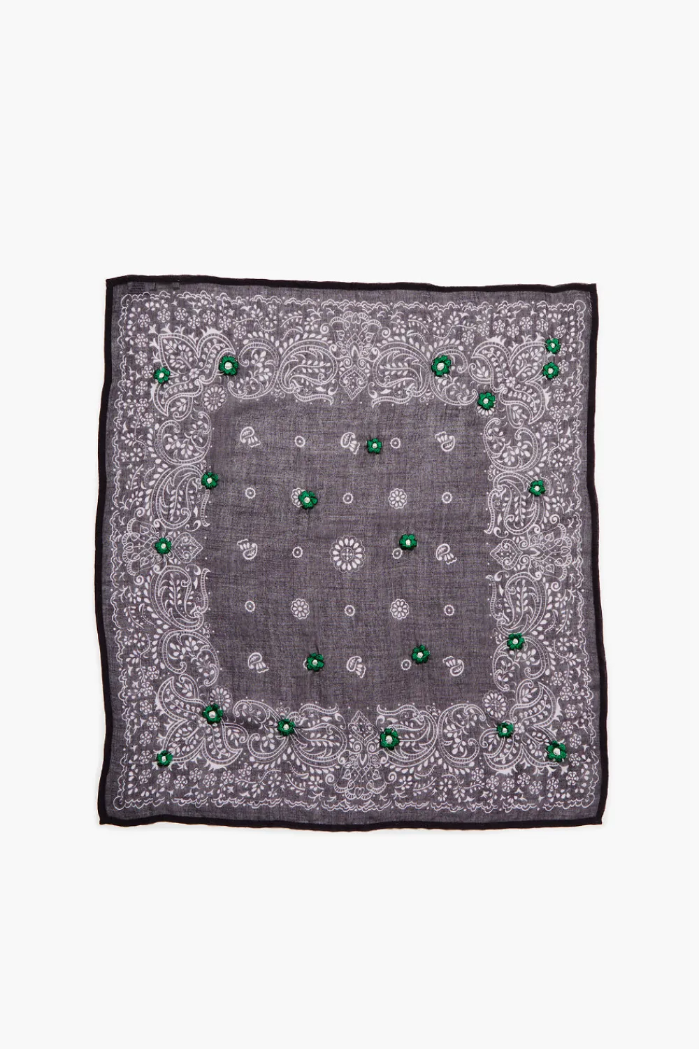 Chan Luu Daisy Embroidered Bandana Black