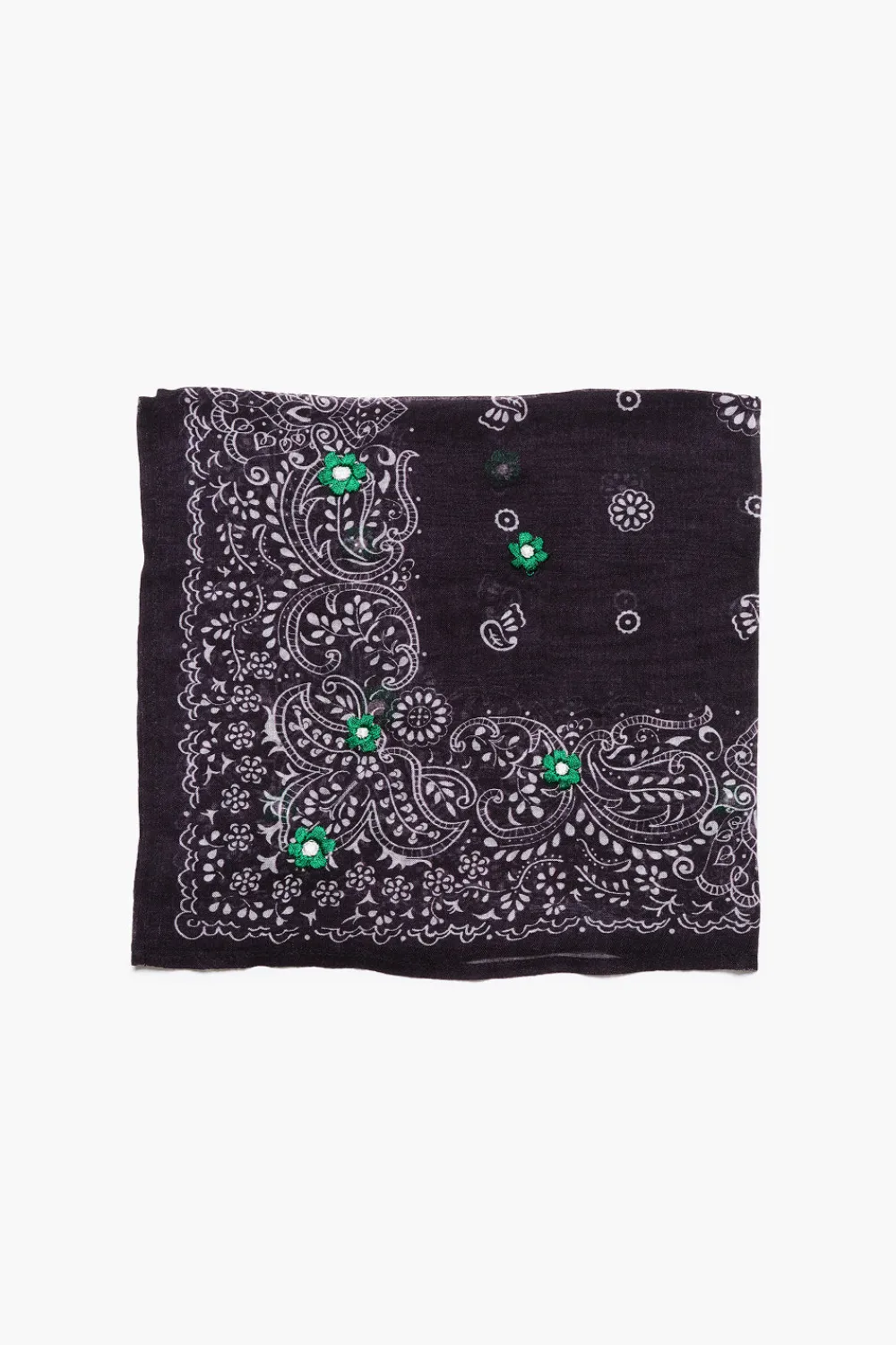 Chan Luu Daisy Embroidered Bandana Black